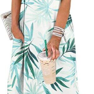 Women Summer Maxi Dress Beach Vacation Sundress Sleeveless Casual Loose Shirt Dr